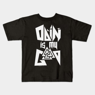 odin is my god White Logo Kids T-Shirt